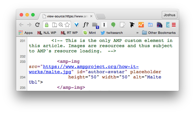 Google Amp html тагове